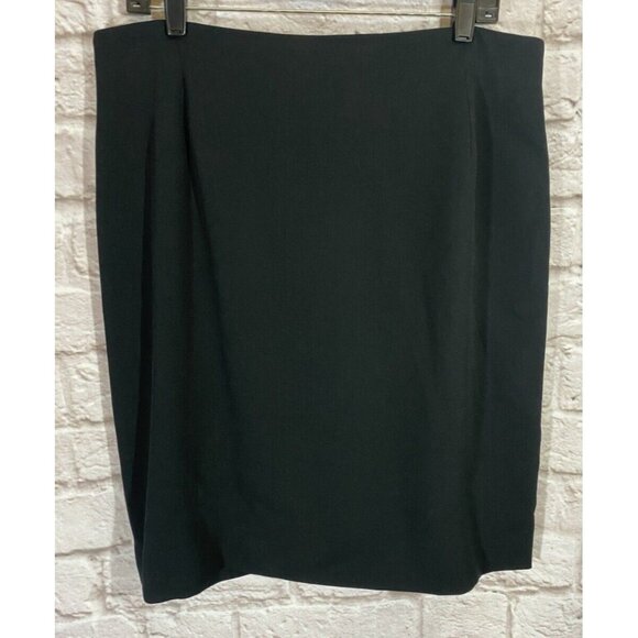 Garfield & Marks 16 Straight Black Ribbed Skirt Lined Slit Office Career 9782‎ - Picture 1 of 6